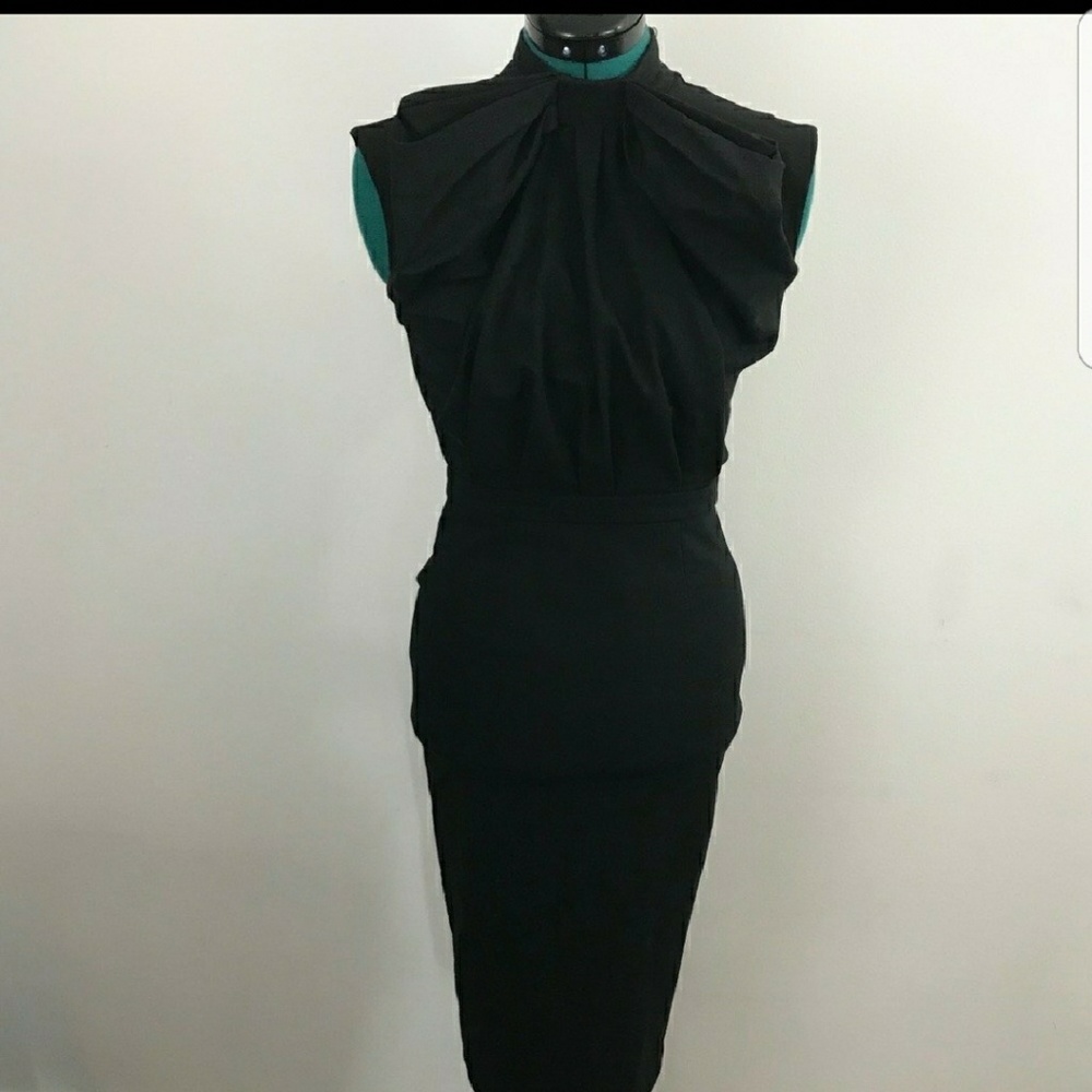 ASOS black pencil bow dress